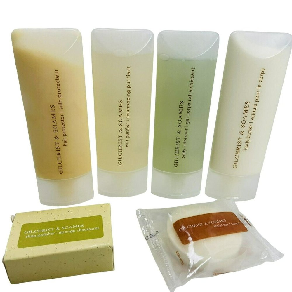 Gilchrist & Soames London England Travel Size Toiletry Set Of 6 Hair Face Body